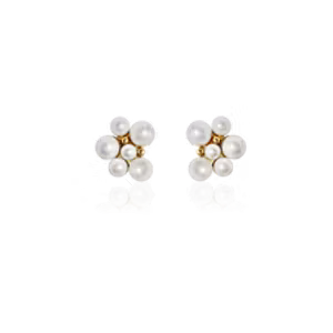 Berry pearl studs örhänge guld Ioaku