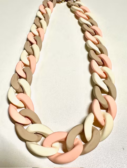 by odahl mixat halsband rosa beige offwhite
