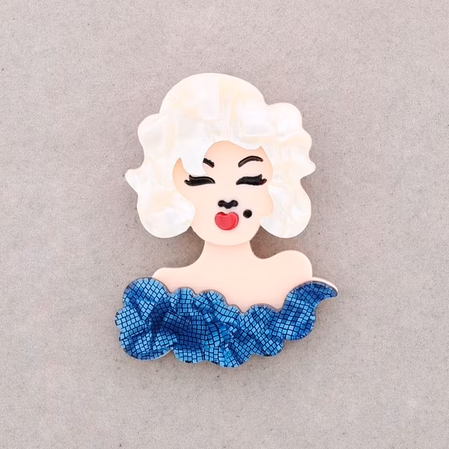Marilyn Monroe Brosch harts Sonata  blå ericssonurochguld.se