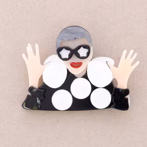 Iris Apfel Brosch svart Sonata