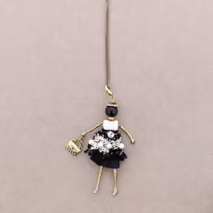 Halsband docka guld/vit i kedja Sonata