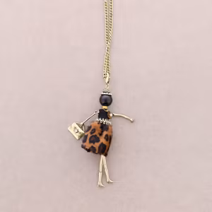 Halsband docka leopard guld Sonata