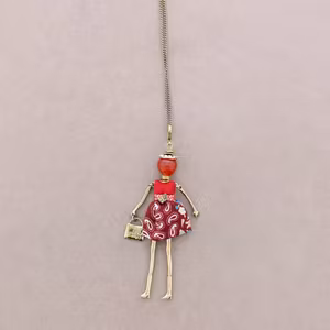 Halsband docka röd guld Sonata