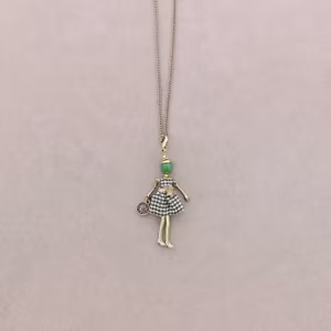 Halsband docka mini grön guld Sonats