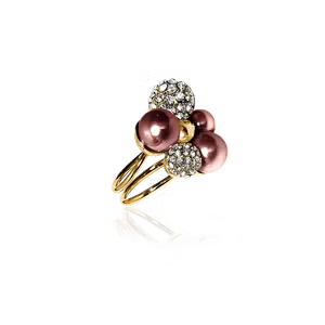 Ioaku berry sparkle Pearl Maxiring Bordeaux guld