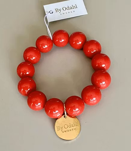 armband röda kulor by odahl