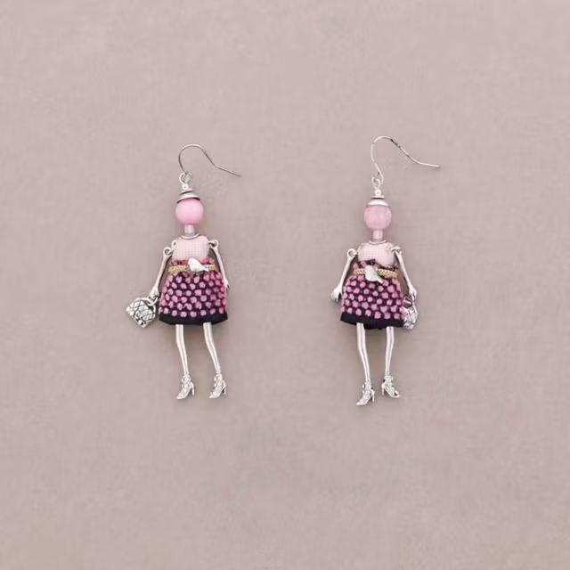 Fashiondolls örhänge rosa silver