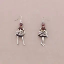 örhänge fashiondoll brun silver
