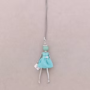 Halsband Fashiondolls turkos silver