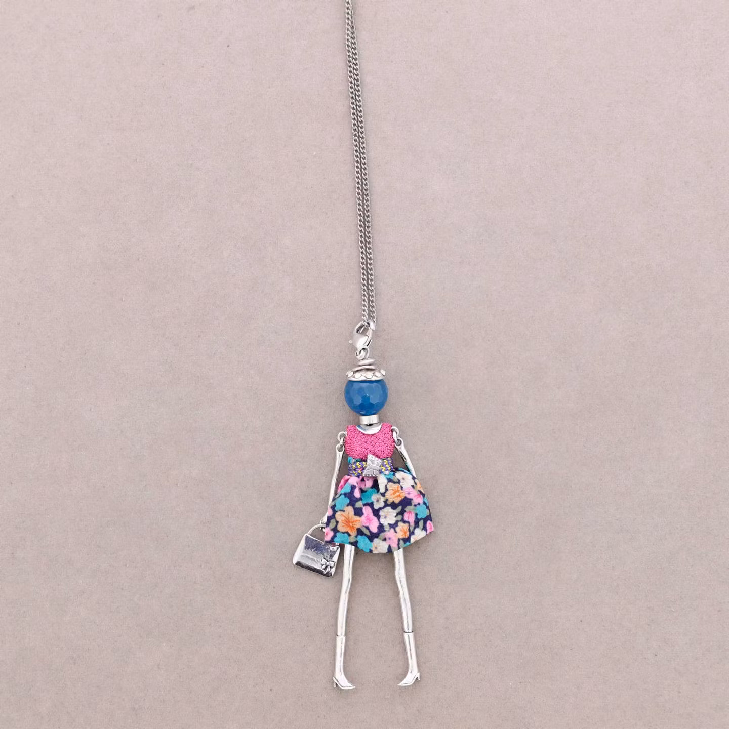 Fashiondoll halsband cerise blå