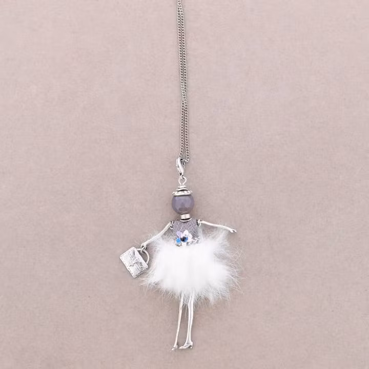 Fashiondoll halsband vit plym