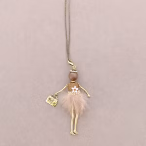 halsband fashiondoll brun plym guld