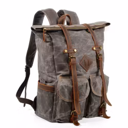 Ryggsäck vintage, vaxad canvas