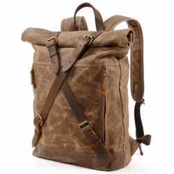 Ryggsäck vintage vaxad canvas