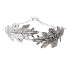 DUBBELT EKLÖV ARMBAND FÖRSILVRAT