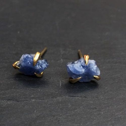 PAR CLAWSTUDS MED SAFIR I MÄSSING