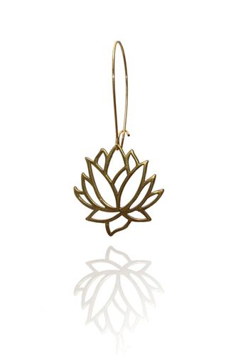 LOTUS ÖRHÄNGE I MÄSSING