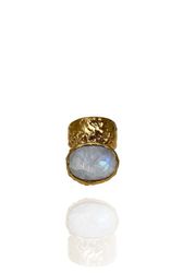 STONED RING MÅNSTEN I MÄSSING