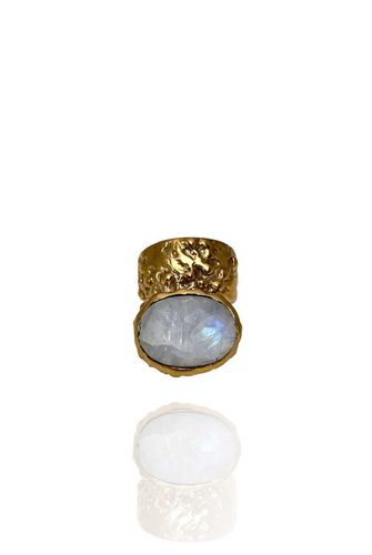 STONED RING MÅNSTEN I MÄSSING