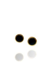 PAR PUCK STUDS SVART ONYX I MÄSSING