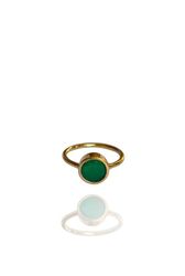 PUCK RING GRÖN ONYX I MÄSSING