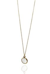 BERGSKRISTALL STONE PENDANT HALSBAND PÅ TUNN KEDJA I MÄSSING