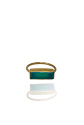 COLETTE RING GRÖN ONYX MÄSSING