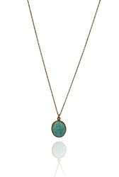 AMASONIT STONE PENDANT HALSBAND PÅ TUNN KEDJA I MÄSSING