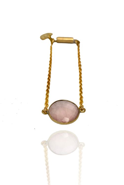 ROSENKVARTS STONE PENDANT ARMBAND
