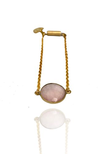 ROSENKVARTS STONE PENDANT ARMBAND