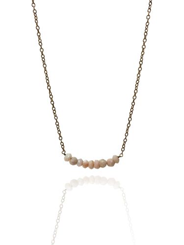 ROSA OPALER PÅ STRÅ HALSBAND I MÄSSING