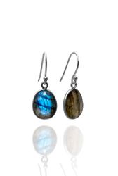 STONE PENDANT ÖRHÄNGEN MED LABRADORIT I 925 SILVER
