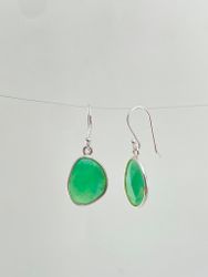 STONE PENDANT ÖRHÄNGEN MED KRYSOPRAS I 925 SILVER