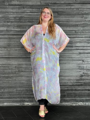 LÅNG SIDENKIMONO MED KNAPPAR #6