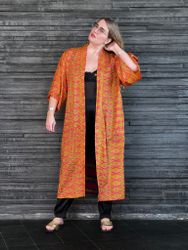 RECYKLAD SIDEN KIMONO BONBON
