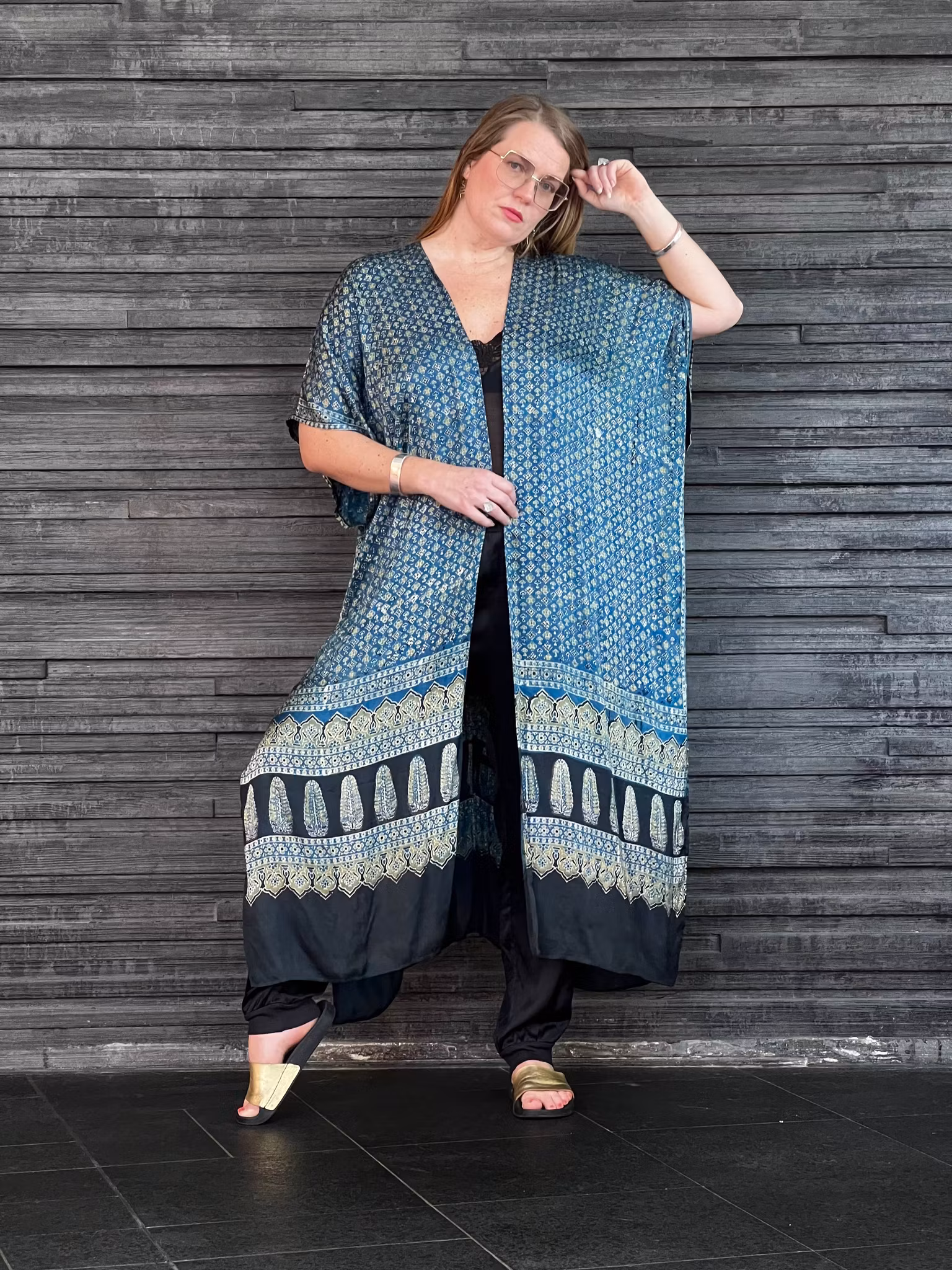HANDTRYCKT KIMONO #1