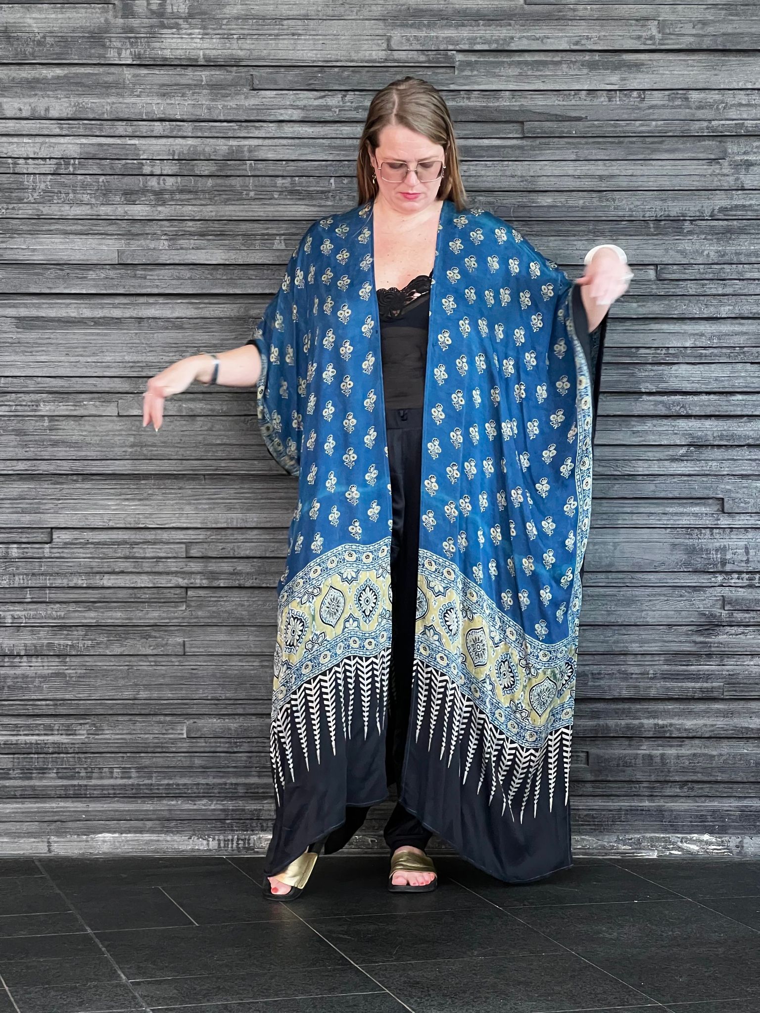 HANDTRYCKT KIMONO #2