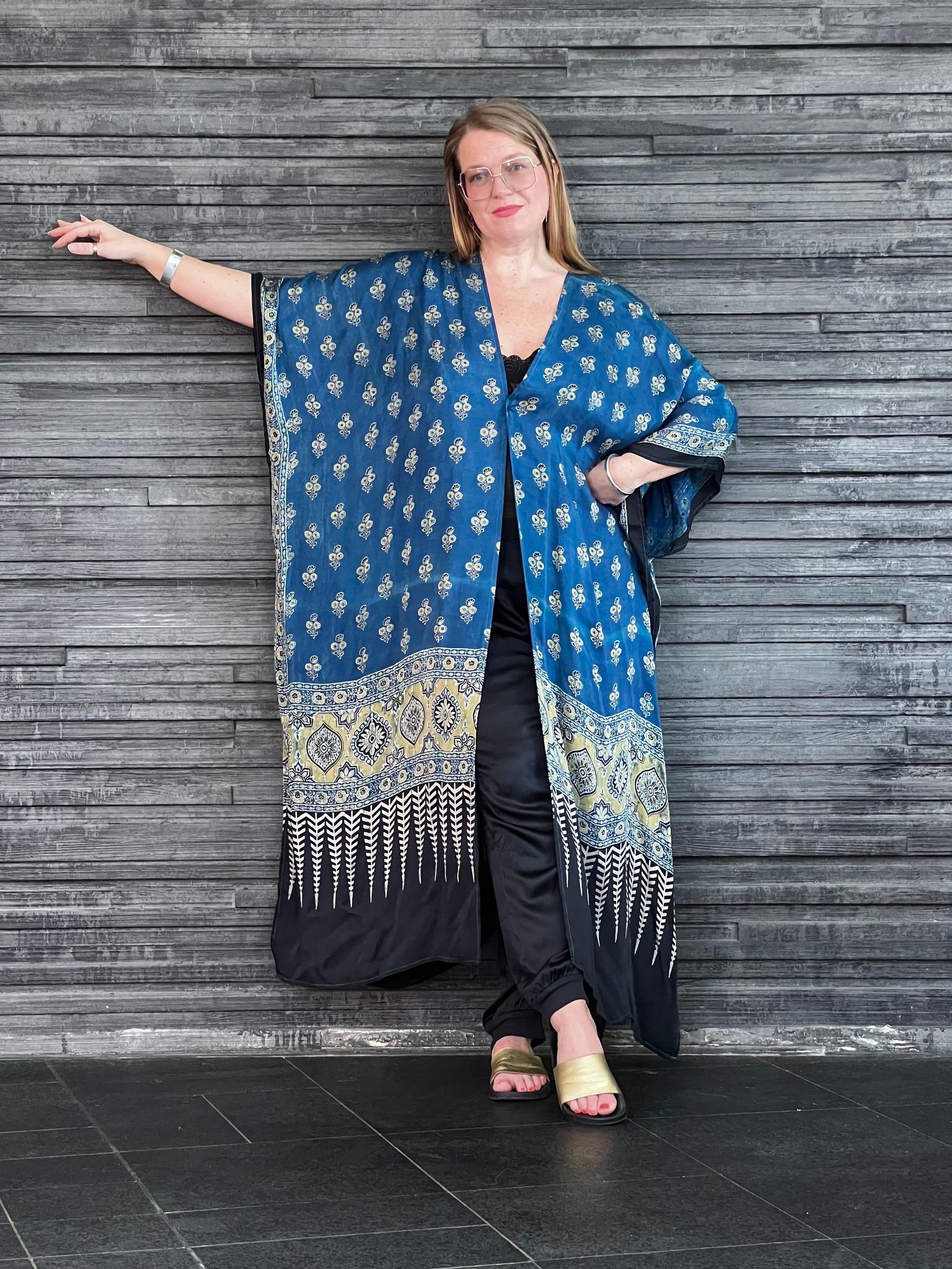 HANDTRYCKT KIMONO #2