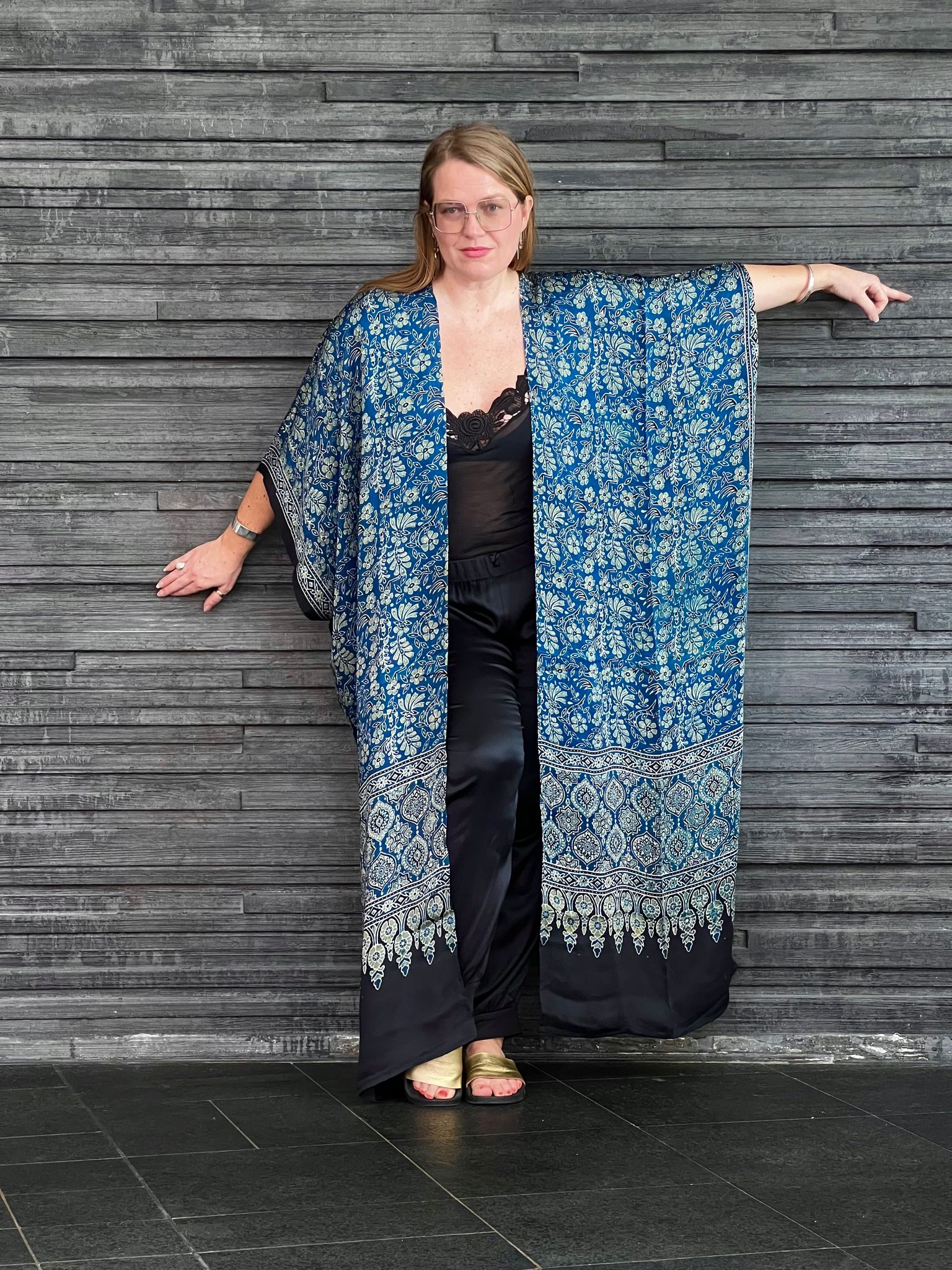 HANDTRYCKT KIMONO #3