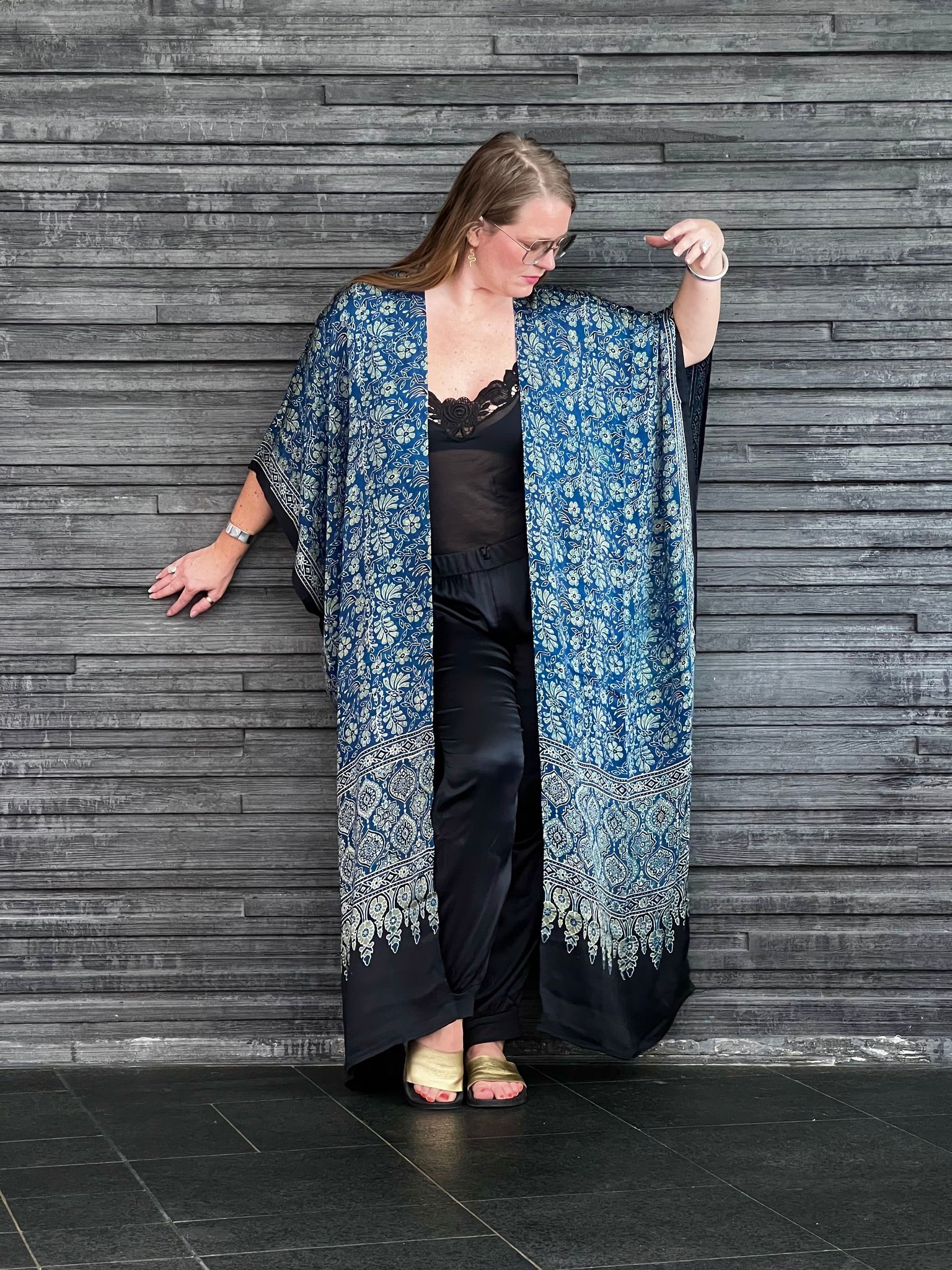 HANDTRYCKT KIMONO #3