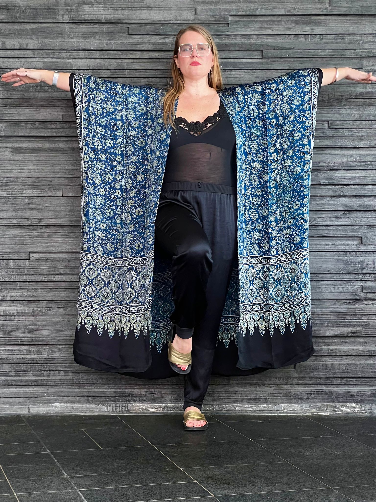 HANDTRYCKT KIMONO #3