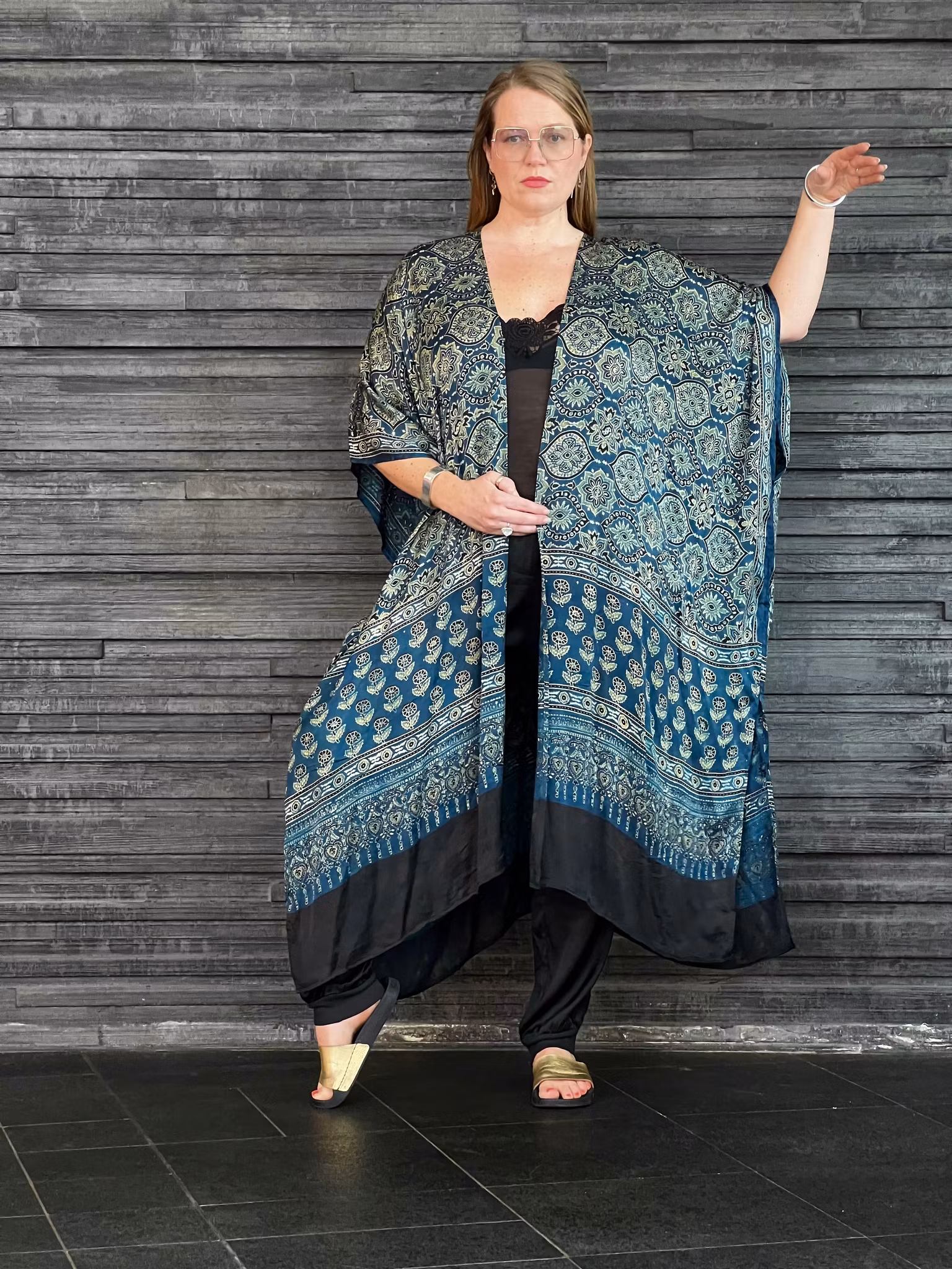 HANDTRYCKT KIMONO #4