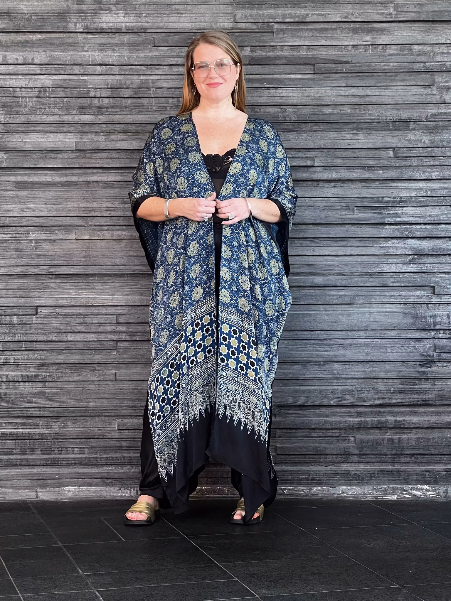 HANDTRYCKT KIMONO #6