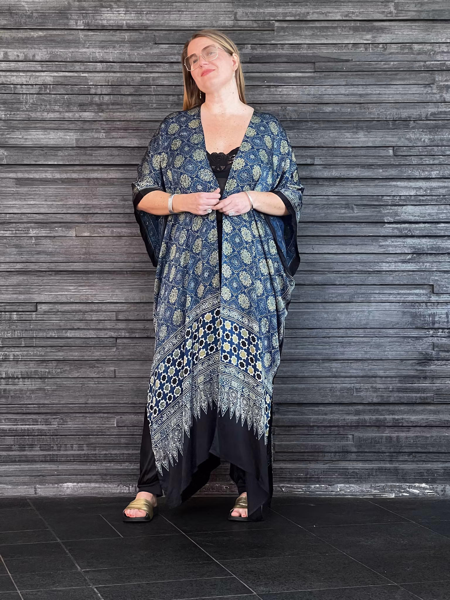 HANDTRYCKT KIMONO #6