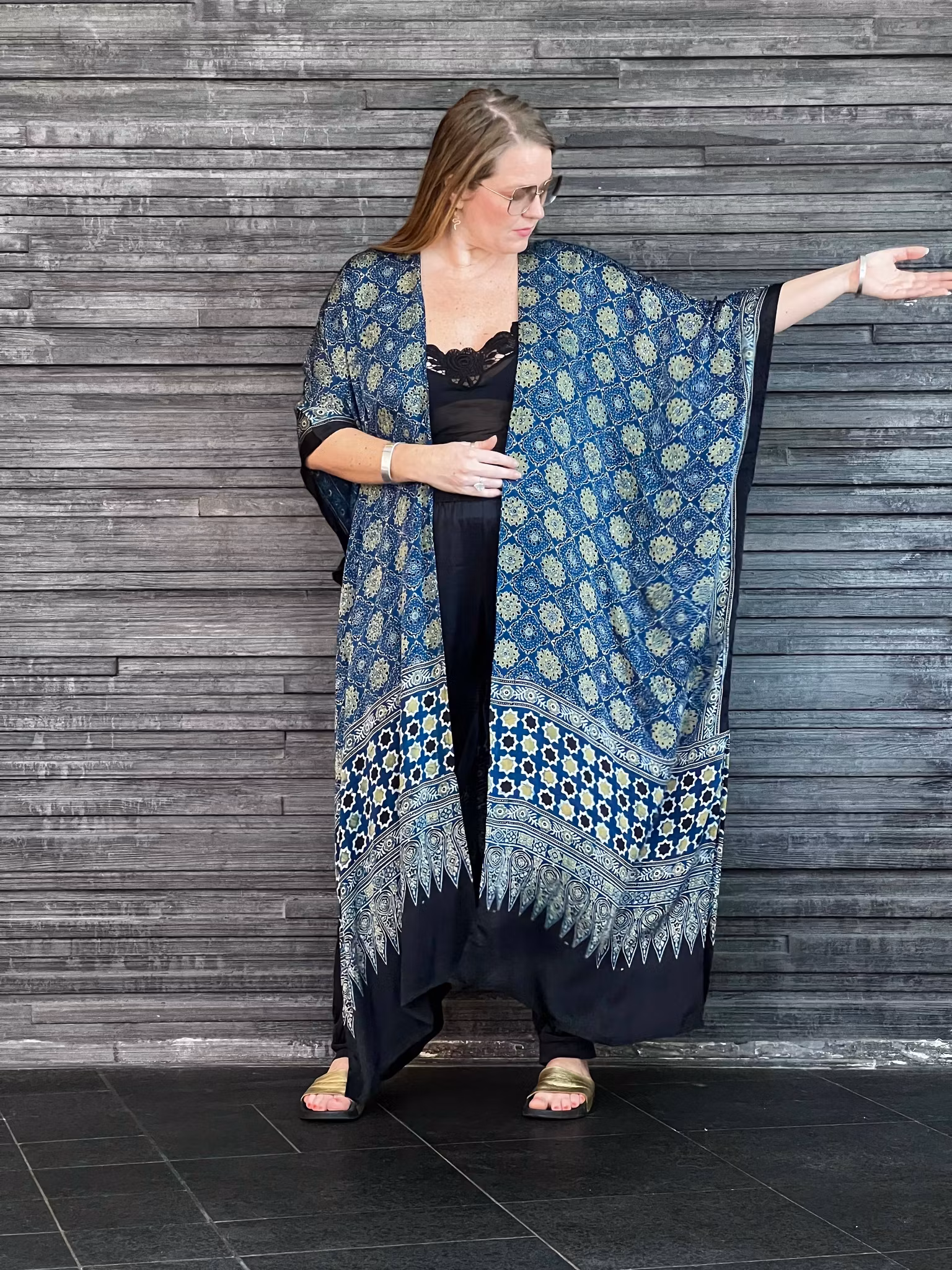 HANDTRYCKT KIMONO #6