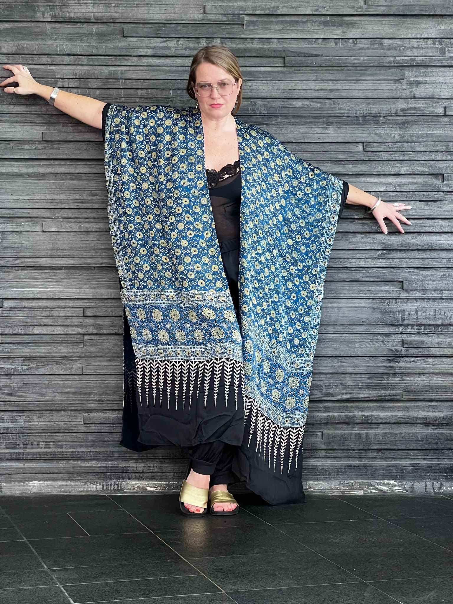 HANDTRYCKT KIMONO #7