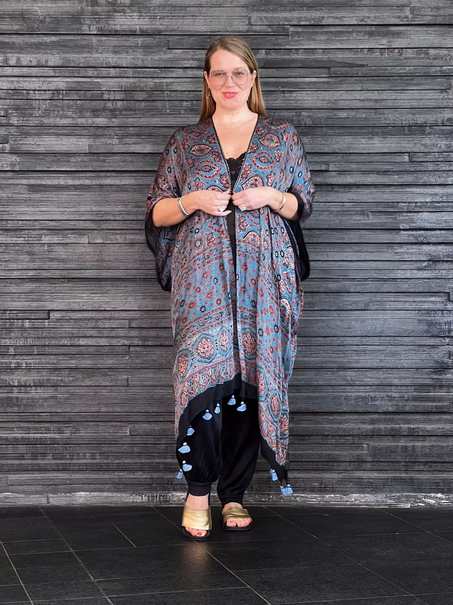 HANDTRYCKT KIMONO #8
