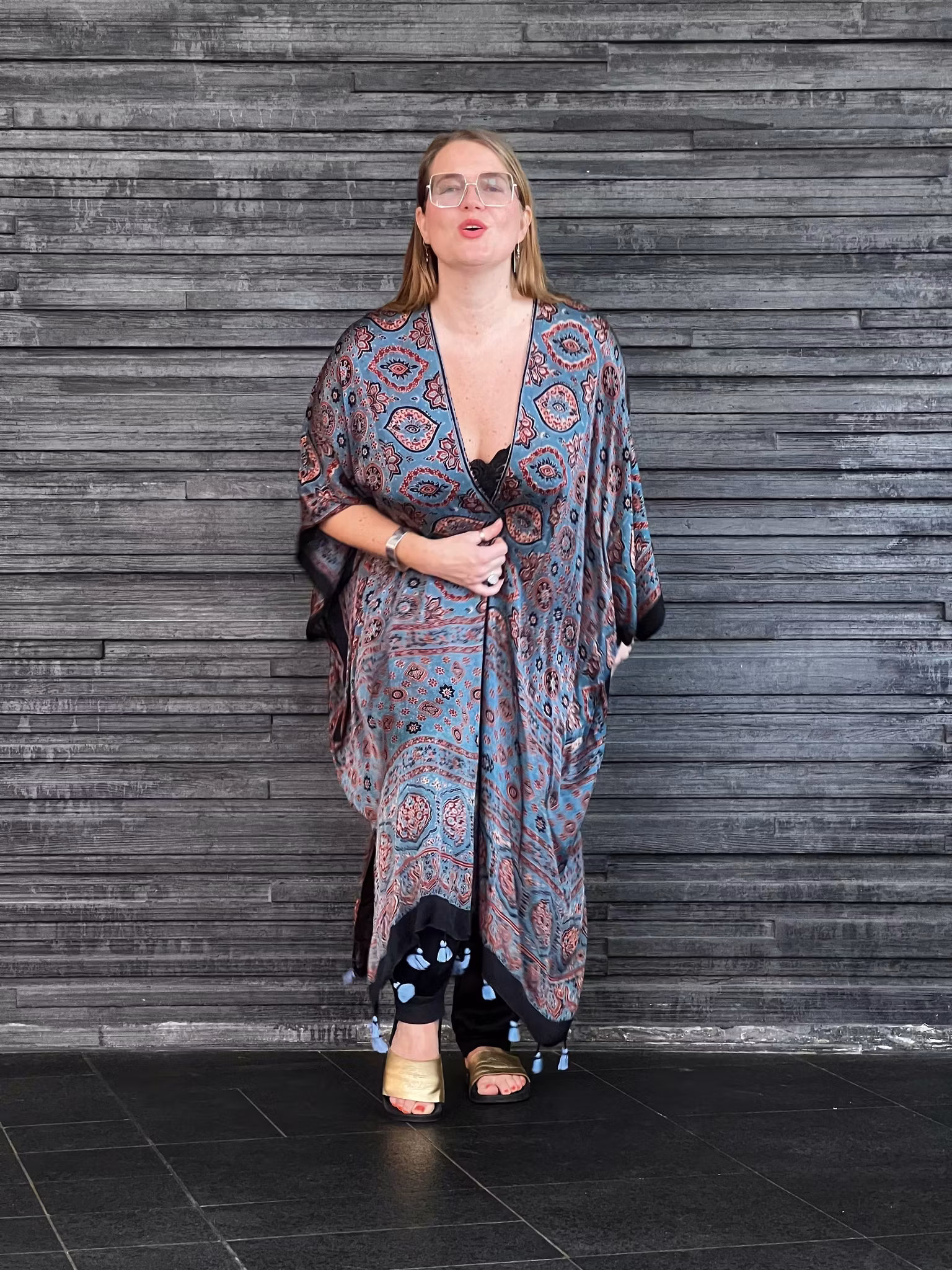 HANDTRYCKT KIMONO #8