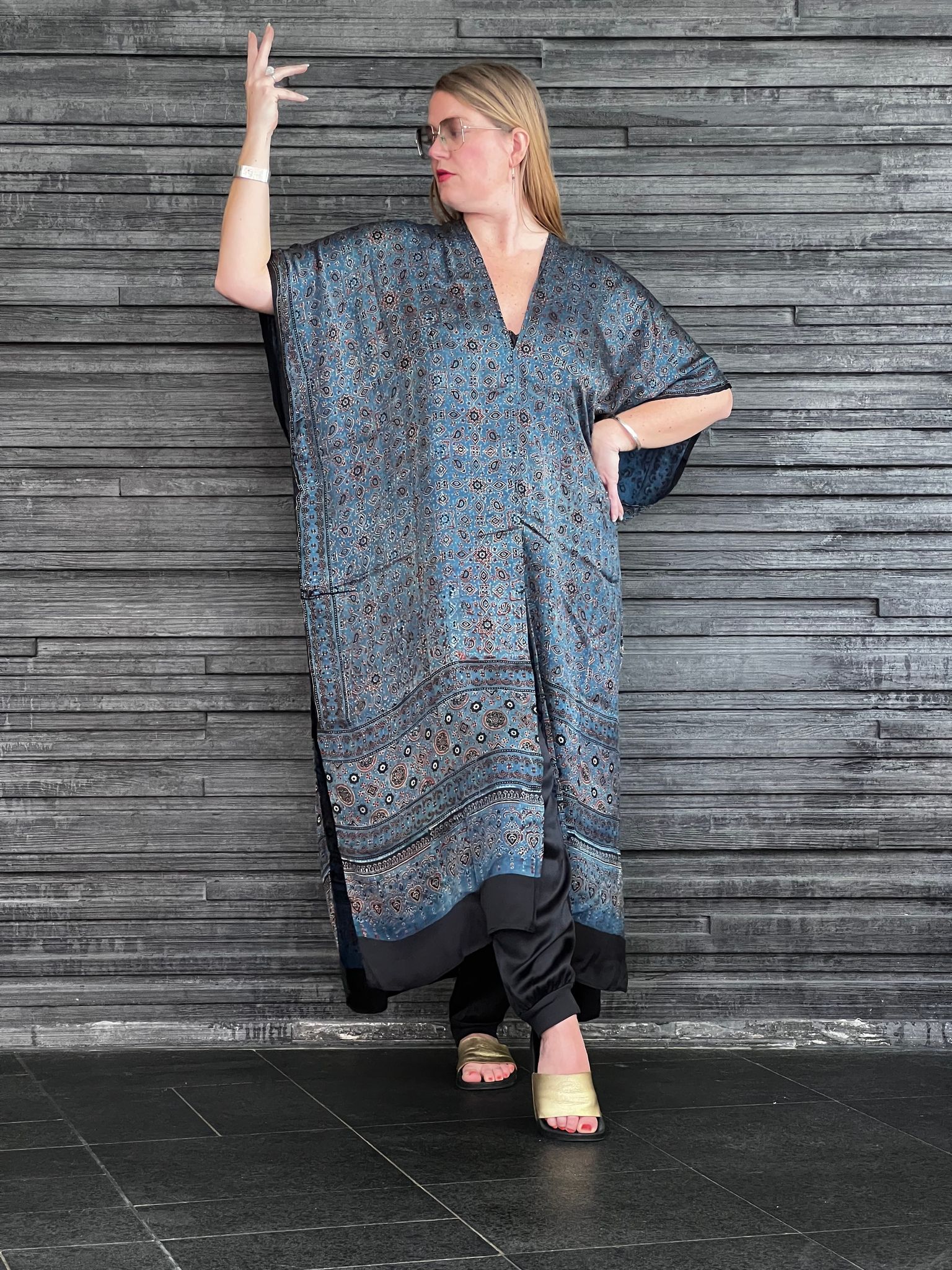 HANDTRYCKT KIMONO #9