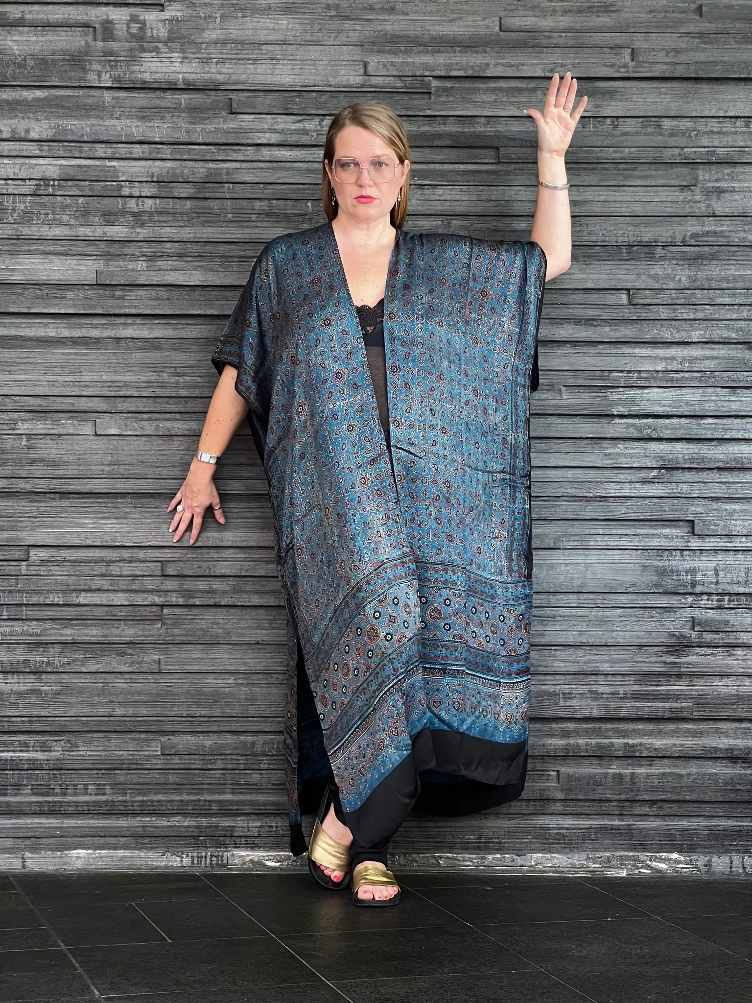 HANDTRYCKT KIMONO #9